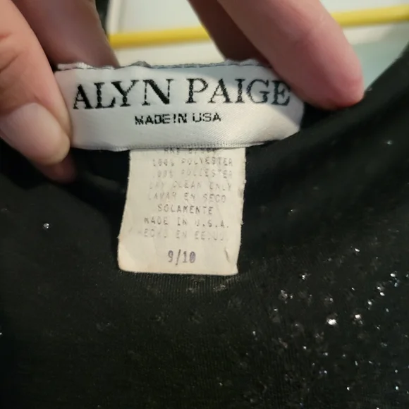 Black Vintage Misses Sparkling Maxi Dress Size 9/10 - Picture 7 of 10